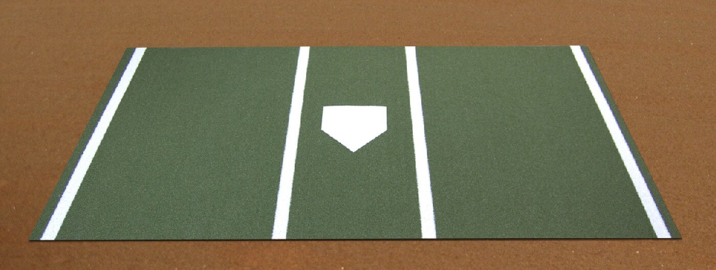 Green Baseball Home Plate Turf Mat